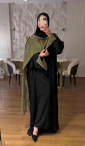 العباية الأوبن مع السكارف و ال بيزك