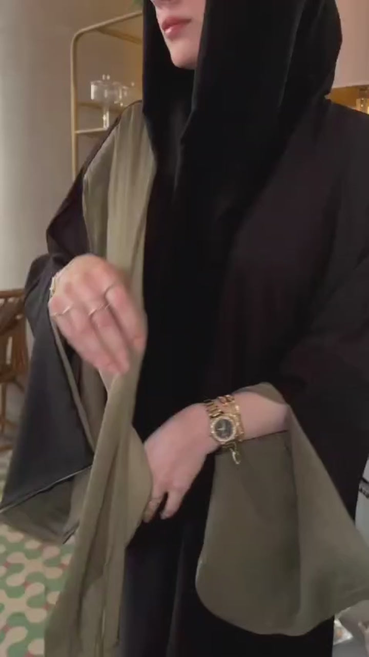 العباية الأوبن مع السكارف و ال بيزك